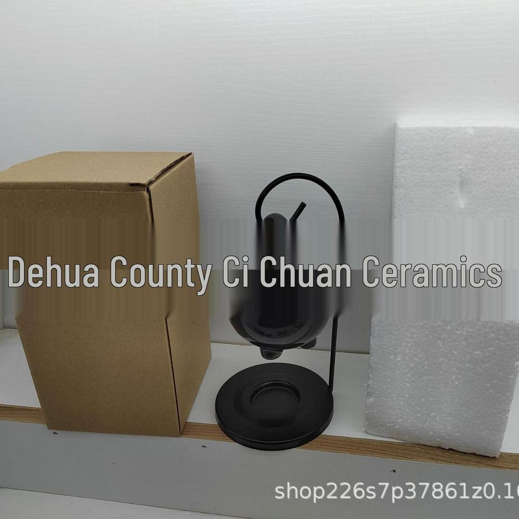 Керамическая аромалампа-капля с железным крючком и корзинкой для ведьминого зелья