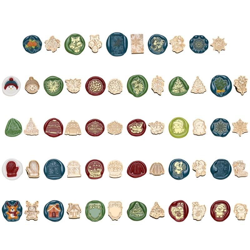 Vintage Stamp Head for Seal Letter Envelope Wedding Invitations Christmas Card Decoration, Christmas Embossed Seal Stamp