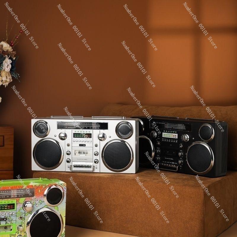 Ретро Магнитофон Радио CD Плеер Bluetooth Динамик Многофункциональная Высокомощная Портативная Уличная Акустическая Система