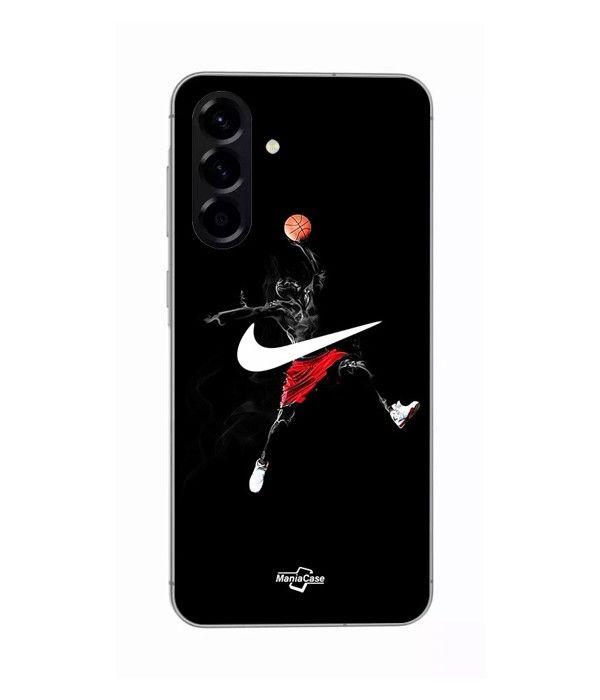 Coque - Maniacase - Samsung Galaxy A56 - Silicone - Souple - Noir avec logo Jordan