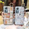 Protective Kickstand Phone Case For Blackview A85 Waterproof Ring Cartoon Lanyard Soft Case Dirt-resistant Shockproof
