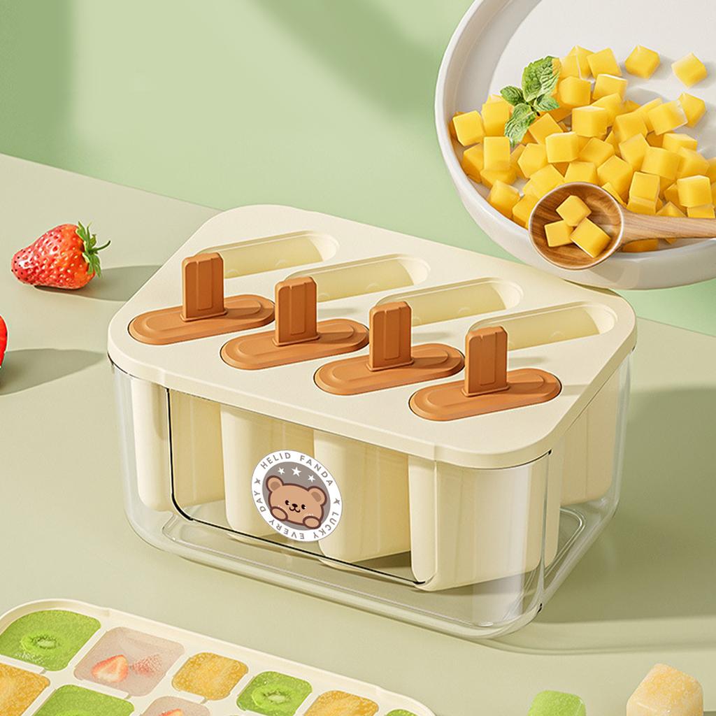 8 Hole Ice Popsicle Mould For Kids Homemade Ice Cream Mold Food Grade Ice-lolly Mold Kitchen Frozen Ice Popsicle Maker