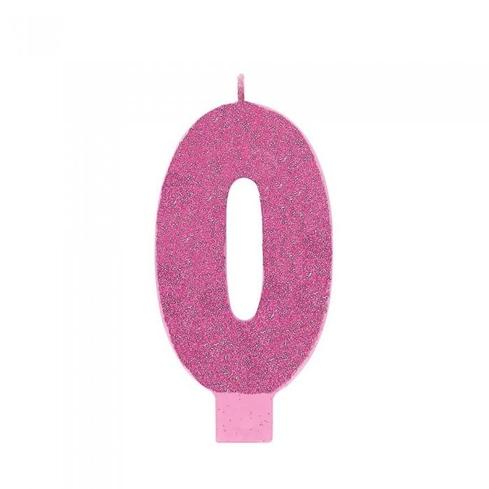 Amscan Свеча на день рождения с блестками в виде цифры 0