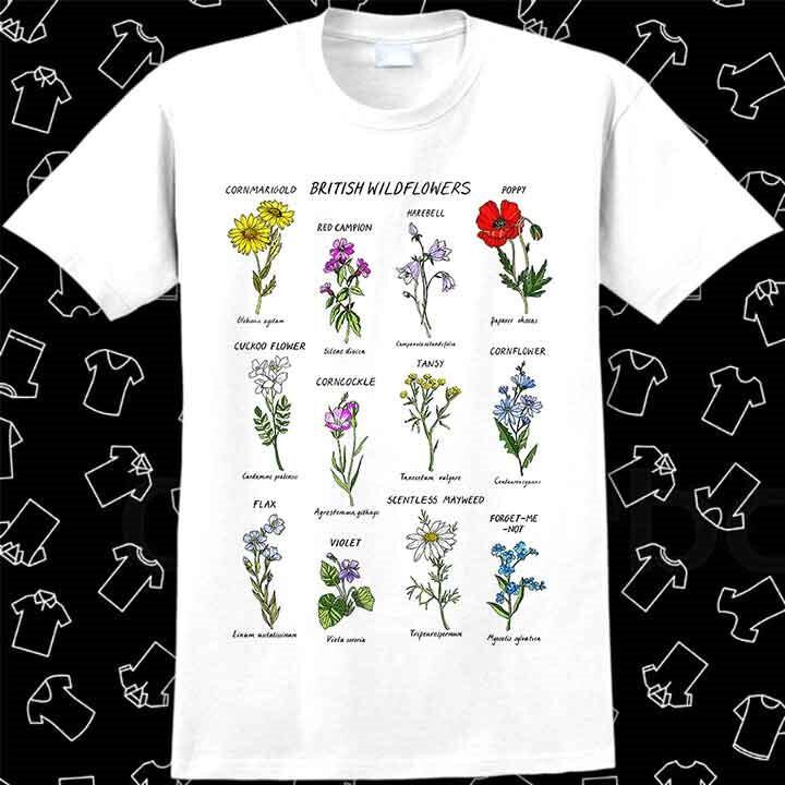 British Wild Flowers Best Botanical Garden Plant Lover Magic Wizard T Shirt 1048