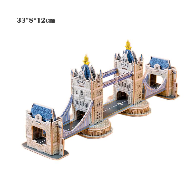 3D Cardboard Puzzle Famous Architecture Buildings Assembling Model Children's Handmade DIY Puzzle Toys