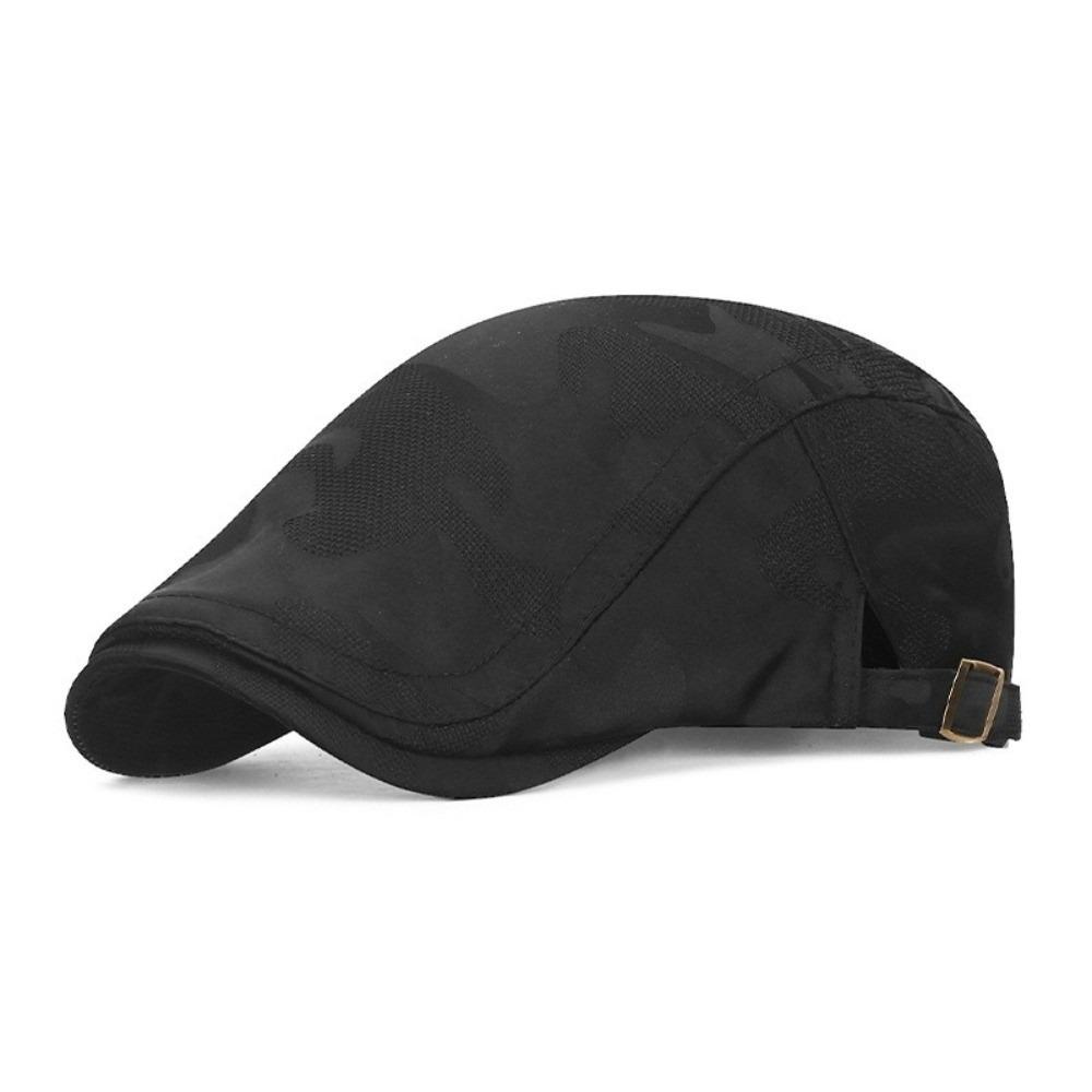 Breathable Thin Beret Hat Sun Protection Adjustable Newsboy Hat Leisure Visor Cap Mesh Shade Duck Tongue Hat Spring Summer