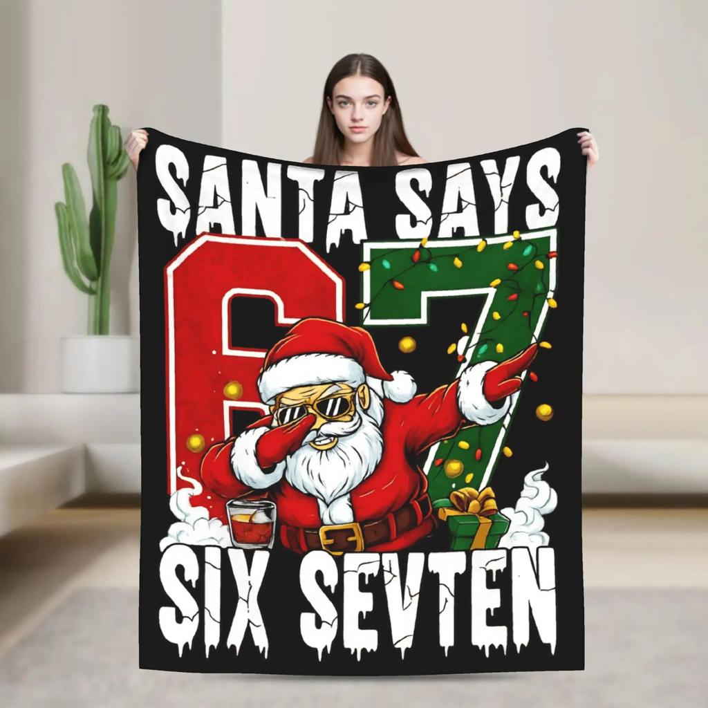 Meme Nice Naughty Christmas Brain Rot Soft Blanket for Kids Adults Couch Bed Throw Trending Streetwear Bedspread