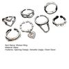 1 Set Women Ring Heart Shape Chain Decor Opening Design Metal Finger Ring Dates Parties Jewelry Accessory