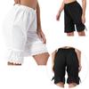 Female Underwear Solid Color Lace Ruffle Hem Elastic Drawstring Casual Loose Shorts