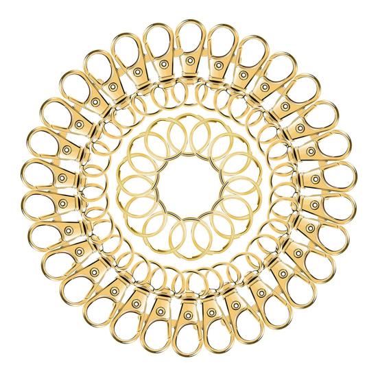 100Pcs/Set Key Chains Metal Lobster Claw Clasp with Key Rings Dog Collars Backpacks DIY Keychain