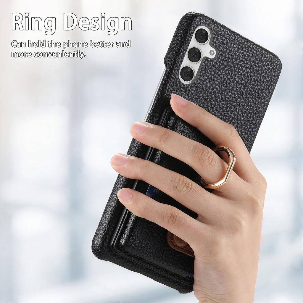 Y2 For Samsung Galaxy A54 5G Case Ring Kickstand Leather+PC+TPU Phone Cover with Card Holder