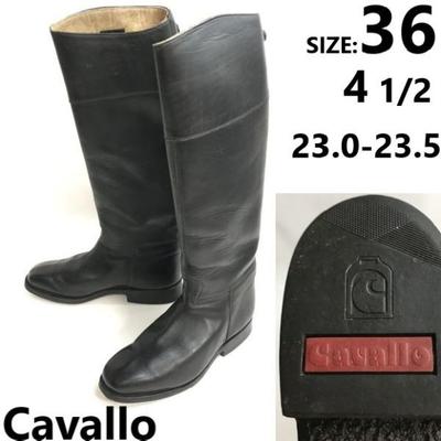 Кожаные сапоги для верховой езды Cavallo черные размер 36 23.023.5см(ИСПОЛЬЗОВАЛ)