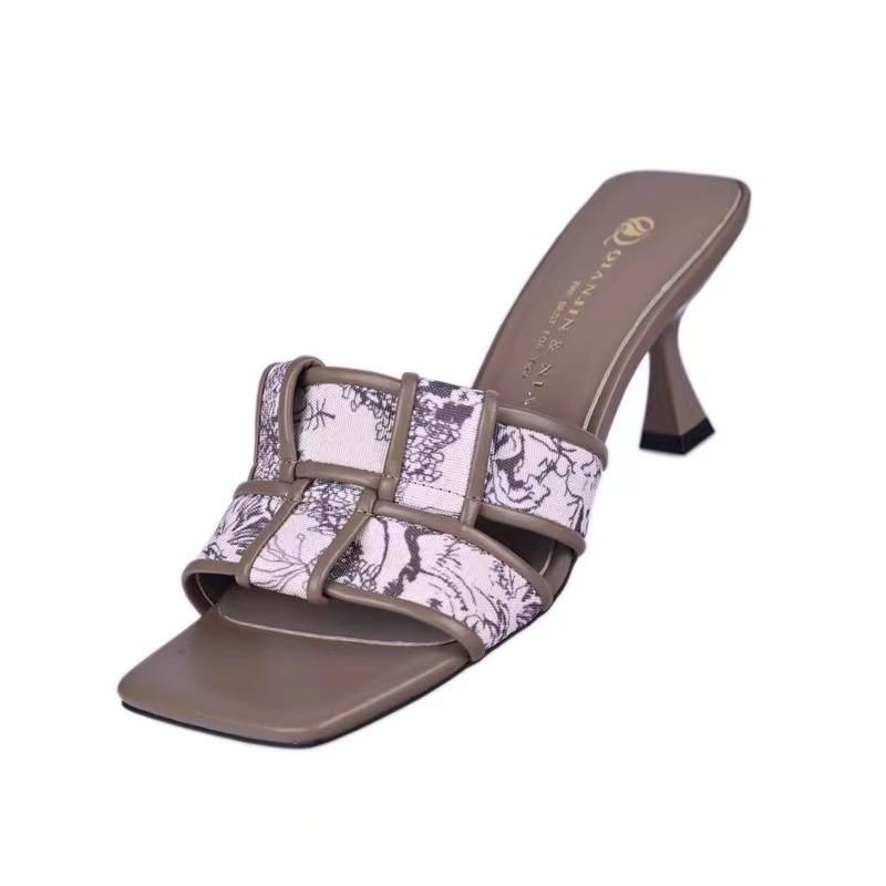 Fashion Women's Fashion Color Block Sexy Open Toe High Heel Sandals Summer PU Leather Outdoor Casual Party Dress Women's Slippers