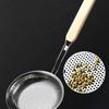 1 Премиальный шумовка из нержавеющей стали с деревянной ручкой - Ложка-сито с мелкой сеткой, подходит для готовки, приготовления пищи