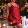 Plus Size Backless Halter Nightgown Women's Fashion Sexy Halter Nightgown Casual Loose Homewear