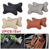 2Pcs PU Leather Car Seat Neck Pillow Breathable Auto Head Neck Rest Cushion Relax Neck Support Cervical Headrest Comfortable Soft Car Pillow