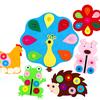 Cute Animal Flower Zipper Button DIY Non-Woven Boards Children Teaching Toy