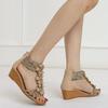 2025 Wedges Summer Sandals Womens Shoes Zipper Ankle Open Toe Bohemia Beach Sandals Women Dress Shoes Sandalias De Mujer