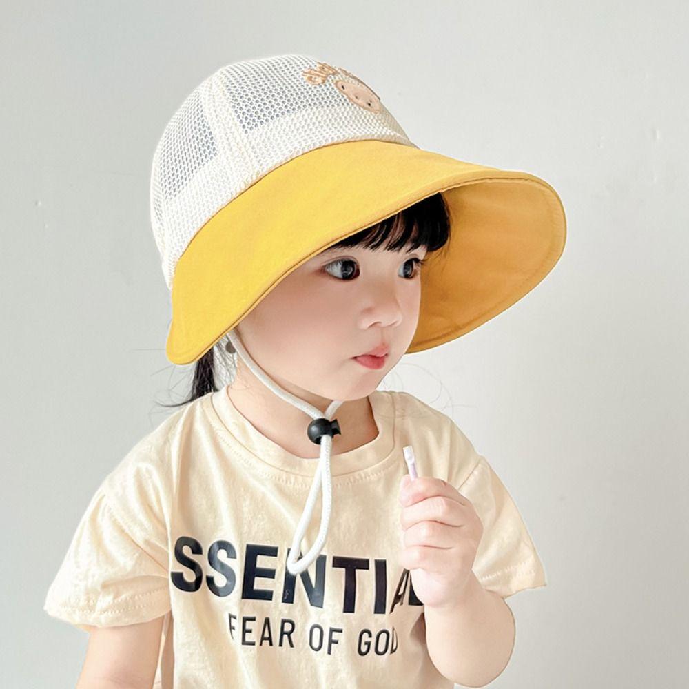 Breathable Children Fisherman Cap Summer Outdoor Sun Hat Cute Baby Bear Bucket Cap Boys Girls