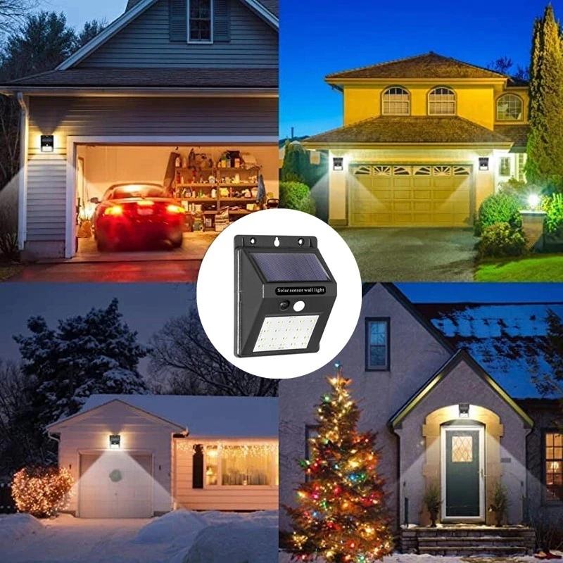 Outdoor Waterproof LED Solar Light Eco-Friendly PIR Motion Sensor Wall Light Solar Powered Street Lamp Yard Garden Decoration