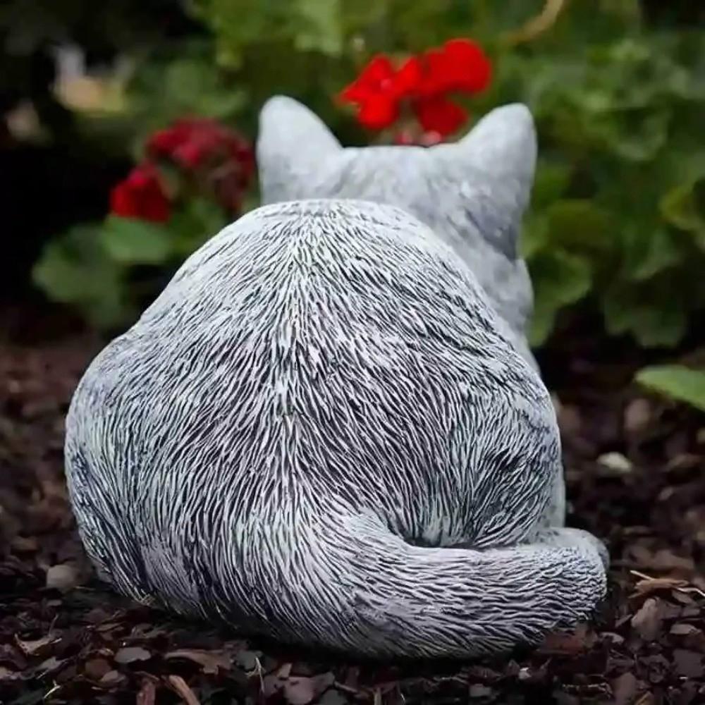 Садовое украшение Статуэтка кошки из смолы Уникальные фигурки мультяшных животных Реалистичная скульптура кошки Декор для дома