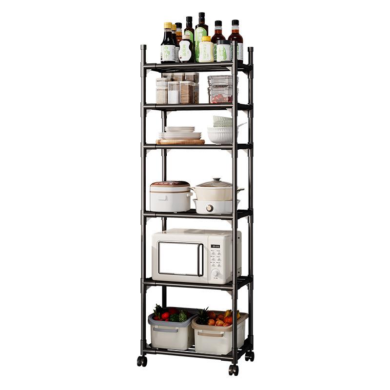 6 Tier Kitchen Shelf,floor Standing Multi-tier Household Microwave Storage Rack,multifunctional Oven Pots and Pans Storage Shelf