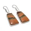 Honey Dendritic Gemstone 925 Sterling Silver Jewelry Earring 1.77"
