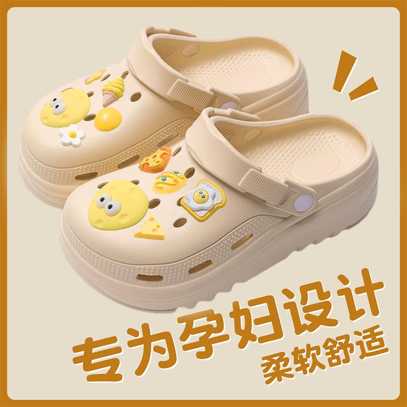 Женские черные нескользящие пляжные клоги на толстой подошве 2025 года для комфортной летней носки