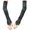 Vintage Fingerless Lace Sequins Satin Party Gloves Costume Accessories Stretch Opera Black Women Long Gloves