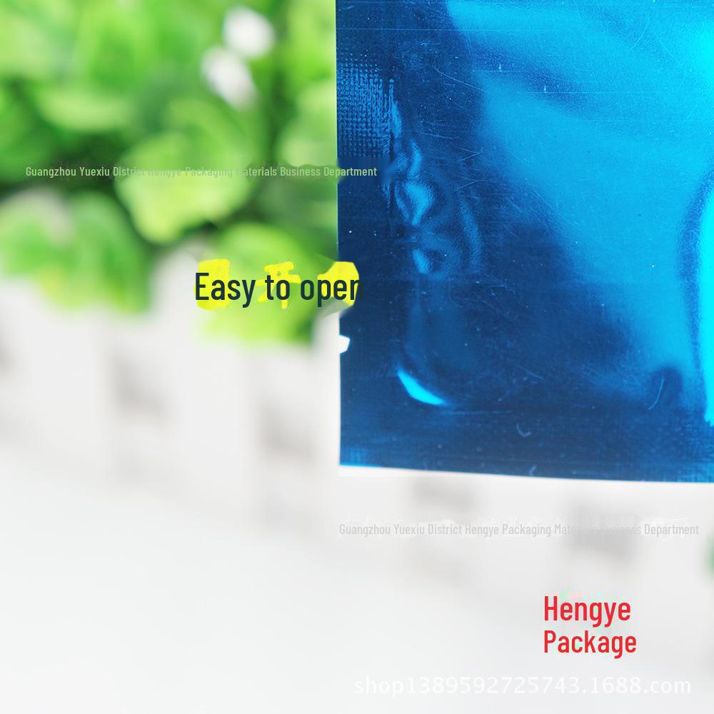 Синий алюминизированный фольгированный упаковочный пакет - двухслойный, плоский вакуумный пакет для порошка для маски для лица, 17 калибр