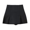 Women Mini Skirt High Waist Side Split Design Solid Color Short Skirt A-Line Design Skort