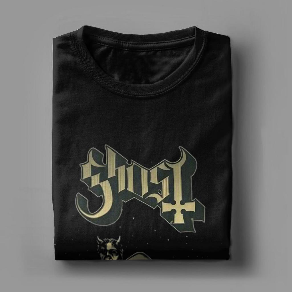 Мужские футболки Ghost Band, винтажная футболка с коротким рукавом и круглым вырезом, хлопковые графические топы