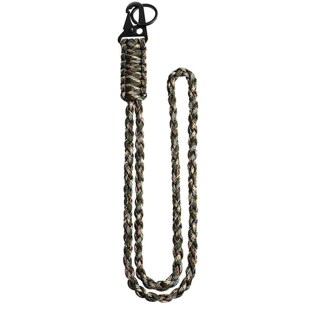 Metal Clip Paracord Neck Lanyard Parachute Rope Umbrella Rope Keychain  Outdoor Survival