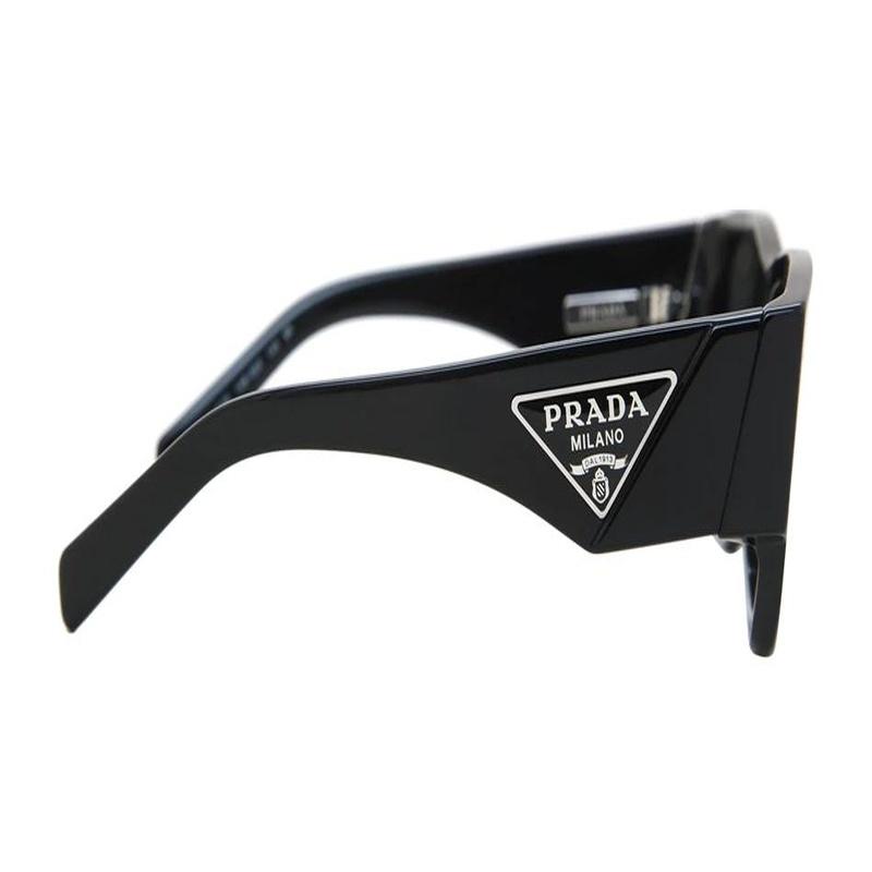 Prada Солнцезащитные очки квадратной формы из ацетата с логотипом на дужках, мужские, черные, 54, в оригинальной коробке и мешке