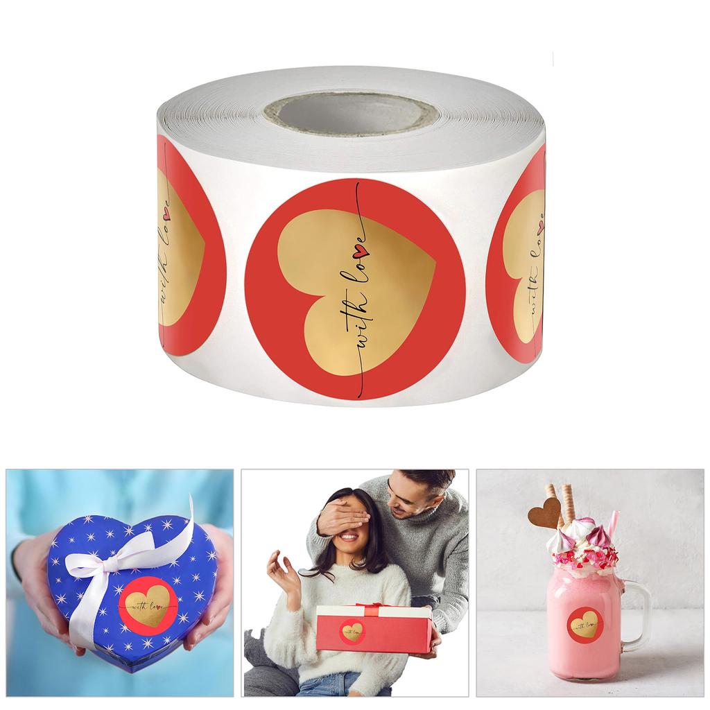 500 шт. наклеек на День святого Валентина 38 мм наклейка в виде сердца с надписью «Любовь» самоклеящиеся оберточные этикетки для конвертов, коробок, валентинок