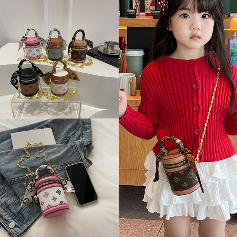 Printed Shape Cylindrical Single Shoulder Crossbody Bag For School Play And