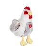 Peluche - Poule Flammée Sonore Marron Et Blanche - 22 Cm
