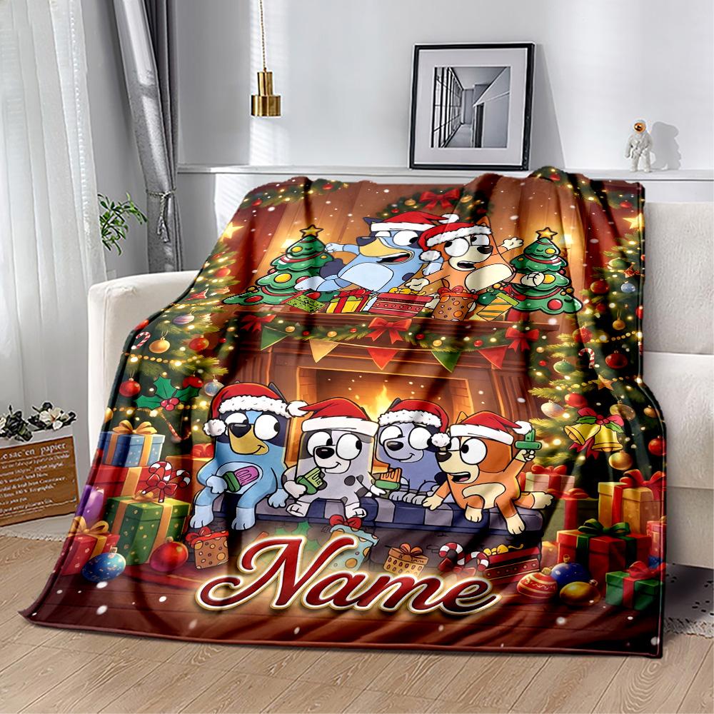 Christmas Joyful Gathering Customize Your Name Blanket Throw Personalized Blanket Durable Comfort Perfect for Nap Office Chair Bed for All Occasions