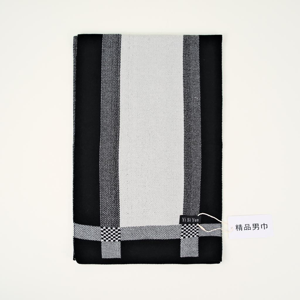 Men's Classic Winter Scarf Cashmere Feel Winter Scarves Long Formal Soft Scarf for Men Casual Scarves Luxuriously Plaid Scarf