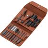 16pcs Stainless Steel Nail Set Decoration Foot Set Nail Scissors Stainless Steel Professional Nail Clippers Tool Belt Travel Kit