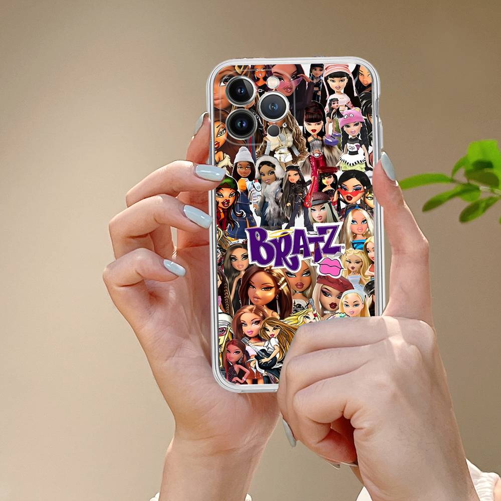 Милая кукла B-Bratz Прозрачный мягкий чехол для телефона для IPhone 15 12 14 16 17 13 Plus 11 Pro Max 13 Pro