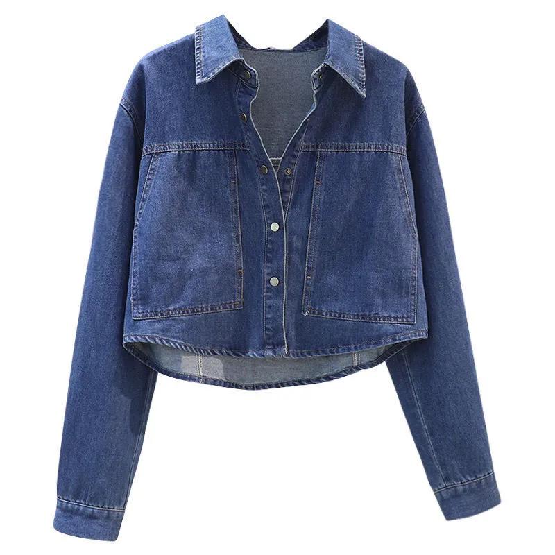Свободная весенне-осенняя ретро новая куртка, приталенная и универсальная джинсовая куртка с карманами
