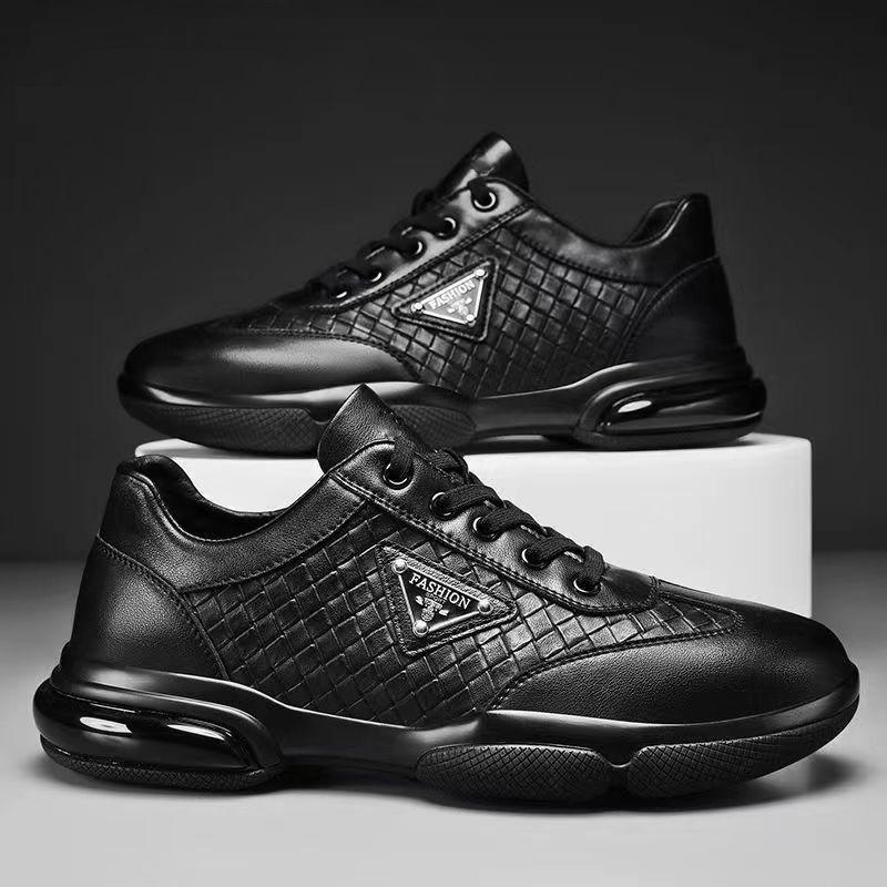 Мужские ветрозащитные водонепроницаемые кожаные туфли: Осень Зима Толстая Подошва, Удобные, Повседневные, Корейский Стиль Тренд