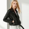 Women Short Pu Leather Jacket Female Zipper Basic With Belt Street Coat Ladies Faux Motorcycle Leather Jackets