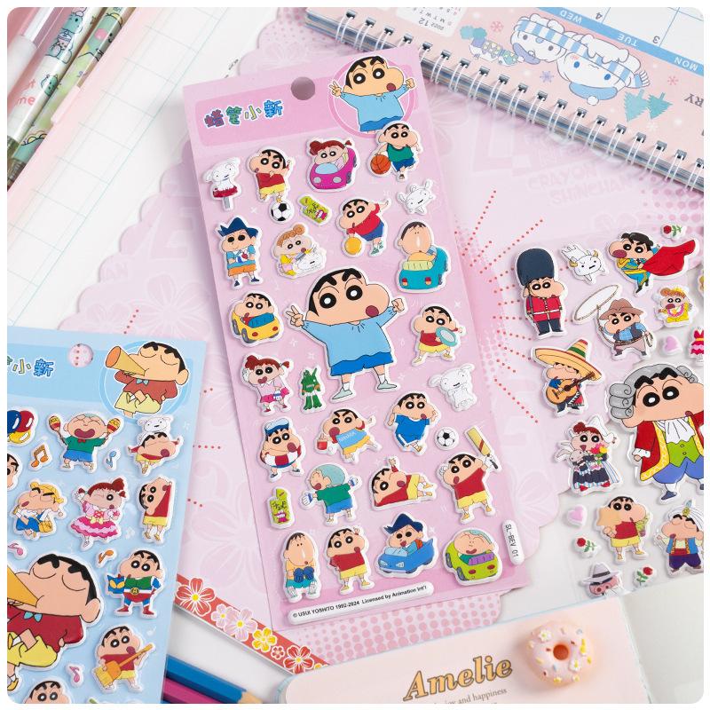 Cute Crayon Shin-chan Cartoon Stickers, 3D Waterproof Decals for Laptop, Water Bottle & Kids DIY Craft