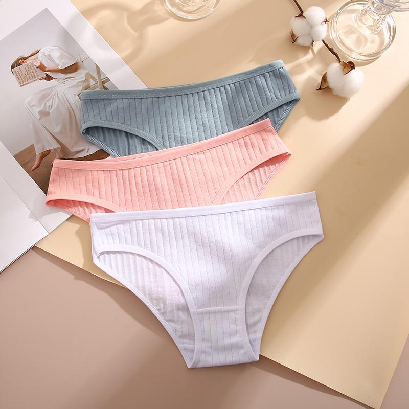 3PCS/Set Panties Cotton Women Underwear Sexy Underpants Comfort Girls Briefs for Female Stripe Cotton Intimates Lingerie
