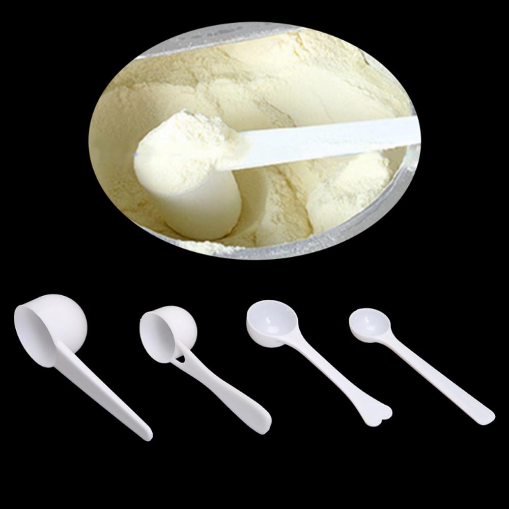 10PCS Tools Protein Powder Scoop Plastic Coffee Milk Measuring Spoon 1/3/5/10g
