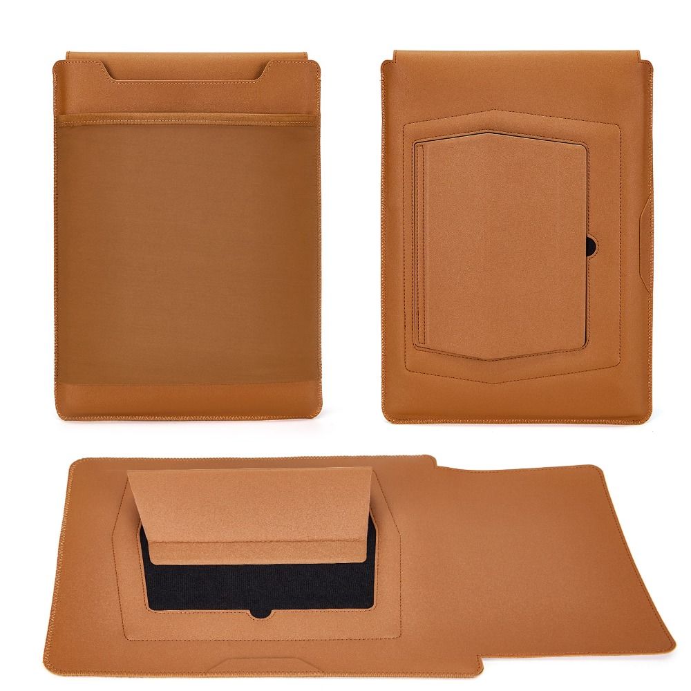 Shockproof Notebook Protective Case Multi-angle Adjustment Leather Pouch for MacBook Pro Office