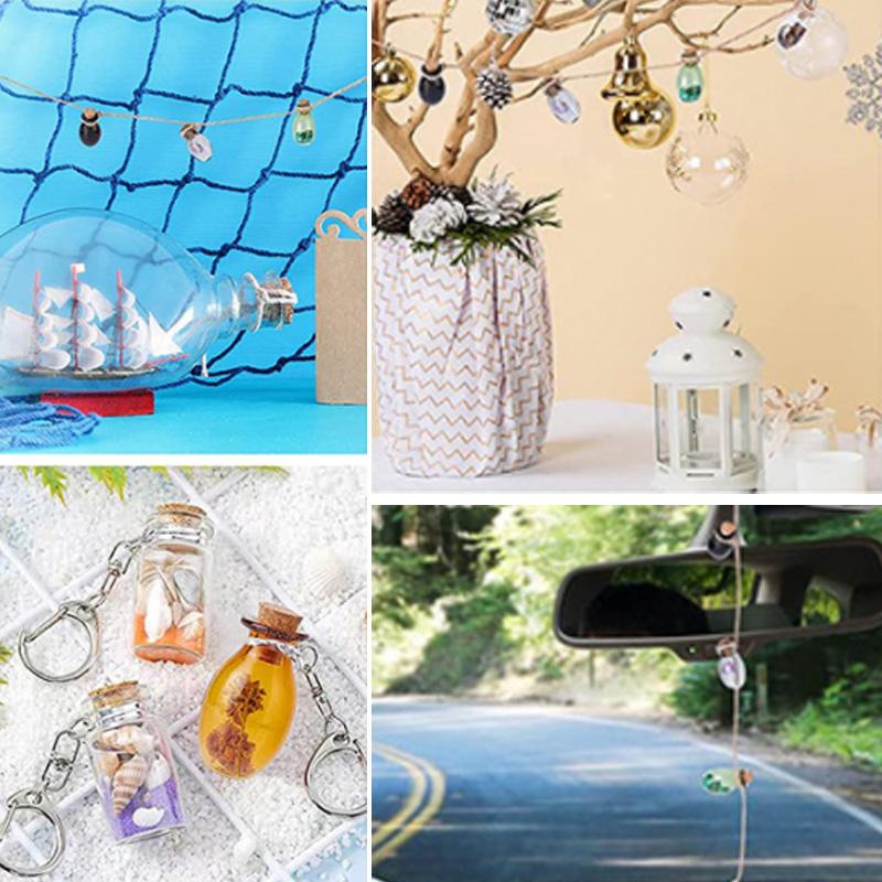 6 шт. Мини-стеклянные бутылки с пробками-пробками, прозрачные бутылки с желаниями, подарки, цветные, счастливые, дрейфующие, пустые, крошечные банки, украшения