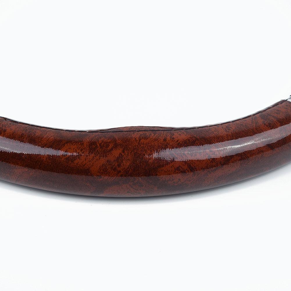 38см узор из красного дерева (ПВХ+ кожа) Крышка рулевого колеса автомобиля